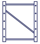 Pallet rack frame logo